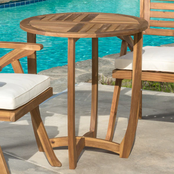 Coronado Outdoor Round Acacia Wood Accent Table by Christopher Knight Home