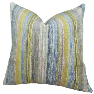 Plutus Soft Stripe Cornflower Handmade Double Sided Throw Pillow