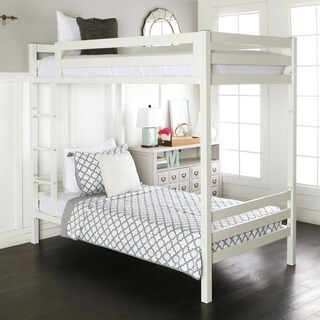 Twin over Twin Metal Bunk Bed - White