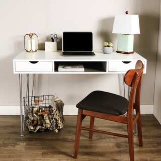 48-inch White with Grey Color Accent Desk