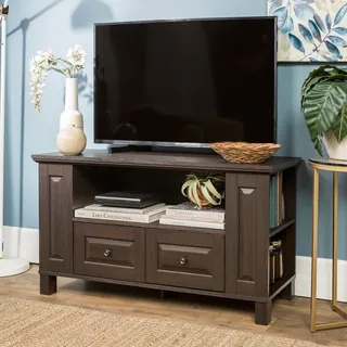 44-inch Espresso Wood TV Stand Storage Console