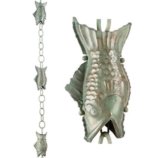 Fish Rain Chain Blue Verde Copper by Good Directions