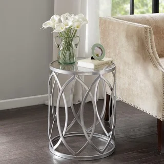 Madison Park Coen Metal Eyelet Accent Drum Table