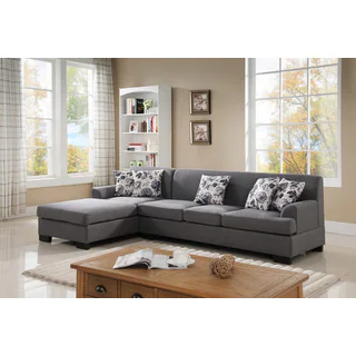 Allen Modern Fabric Reversible Sectional Sofa Set