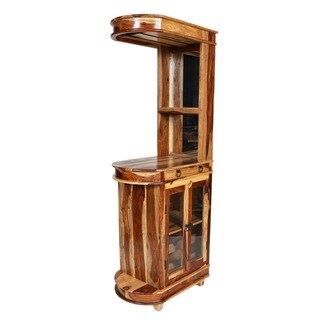 Porter Taos Sustainable Sheesham Tall Skinny Wine and Cocktail Bar Cabinet (India)
