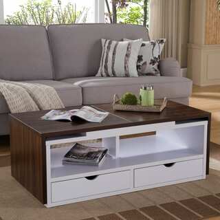 Furniture of America Nola Dark Walnut and White Expandable Coffee Table