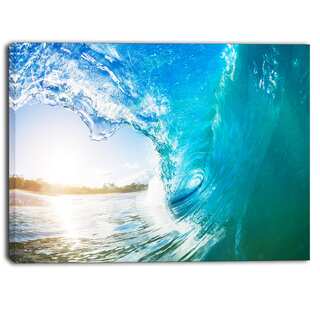 Designart - Blue Waves Arch - Seascape Photo Canvas Art Print