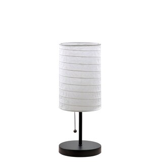 Catalina Paper Stick Black 15-inch Accent Lamp with Rice Paper Shade
