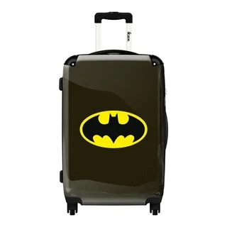 iKase Batman Black Logo 24-inch Fashion Hardside Spinner Upright Suitcase