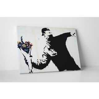 Banksy 'Flower Thrower' Gallery Wrapped Canvas Wall Art