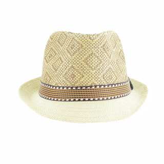 Faddism Men's Fashion Straw Plaid Fedora Hat