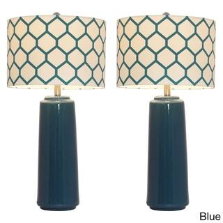 Casa Cortes Honeycomb Ceramic Table Lamp (Set of 2)