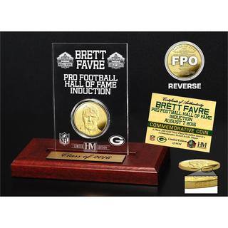 Brett Favre 2016 Pro Football HOF Induction Gold Coin Etched Acrylic