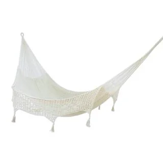 Handcrafted Cotton 'Caribbean Sands' Double Hammock (Mexico)