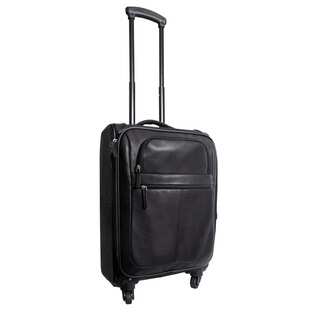 Canyon Outback Business Casual Leather 22-inch Spinner Carry-On Upright Suitcase