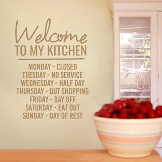 Welcome To My Kitchen Wall Decal 22-inch wide x 30-inch tall