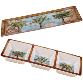 Certified International Antique Palms Melamine 2-piece Appetizer Set