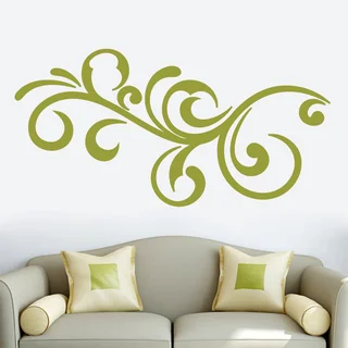 Decorative Scroll Flourish Wall Decal 60-inch wide x 30-inch tall