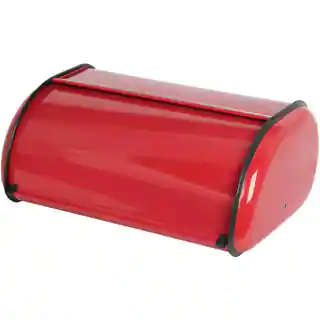 Stainless Steal Breadbox with Red Finish