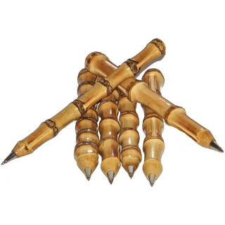 Set of 6 Natural Bamboo Pens (Vietnam)