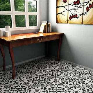 SomerTile 9.75 x 9.75-inch Art White Porcelain Floor and Wall Tile (Case of 16)