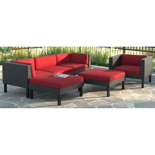 CorLiving Oakland 6pc Sofa with Chaise Lounge and Chair Patio Set