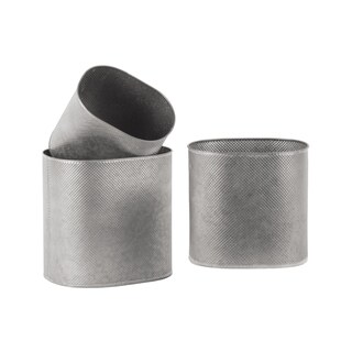 Galvanized Finish Silver Zinc Oval Bucket (Set of 3)