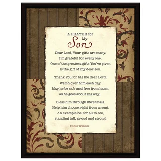 Dexsa Prayer..My Son Wood Frame Plaque with Easel