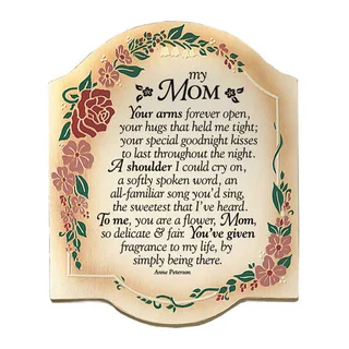 Dexsa My Mom Your Arms Embossed Wood Plaque with Easel