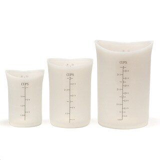 Sorbus 3-Piece Deluxe Silicone Measuring Cup Set For Cups , OZ and ML