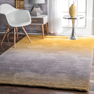 nuLOOM Handmade Soft and Plush Ombre Shag Yellow Rug (4' x 6')