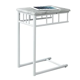 Accent Table-White Marble/White Metal