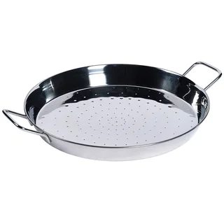 16" Stainless Steel Paella Pan with 2 Sides Handles