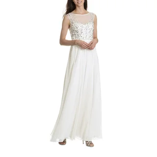 Decode 1.8 Women's Illusion Neckline with Embellished Bodice Evening Gown