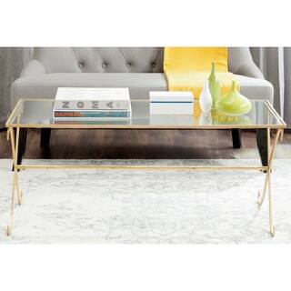 Safavieh Lavar Gold/ Tempered Glass Top Coffee Table