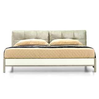 Leather Cushioned Queen Bed