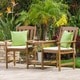 Belize Outdoor Adjoining Wood Chairs with Cushions by Christopher Knight Home