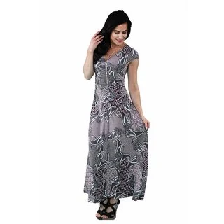 24/7 Comfort Apparel Women's Geometric Paisley Maxi Dress