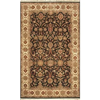 ABC Accent Jaipur Sultan Hand-knotted Black Rug (3' x 5')
