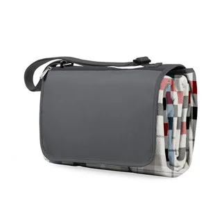 Picnic Time Carnaby Street Plaid with Grey Flap XL Blanket Tote
