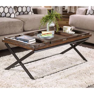 Furniture of America Tapper Urban Coffee Table with 3 Removable Trays