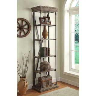 Somette Rustic Iron and Wood Etagere