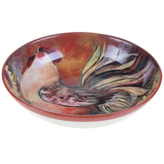 Certified International Sunflower Rooster Serving/Pasta Bowl 13-inch x 3-inch