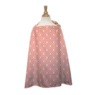 The Peanut Shell Cotton Nursing Cover in Coral Tile Print