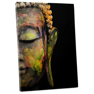 Pop Art 'Painted Budda' Gallery Wrapped Canvas Wall Art