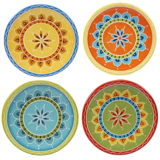 Certified International Valencia 6" Canape Plates (Set of 4) Assorted Designs