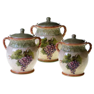 Certified International Sanctuary Wine 3 pc Canister Set
