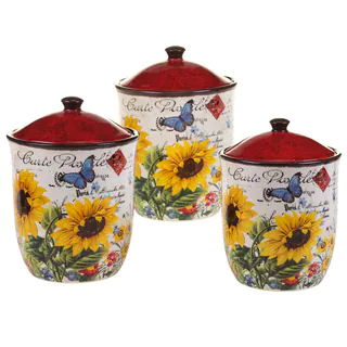 Certified International Sunflower Meadow 3 pc Canister Set