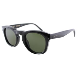 Celine CL 41371 807 Black Plastic Fashion Green Lens Sunglasses