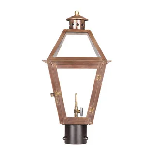 Elk Grande Isle Aged Copper 21-inch Outdoor Gas Post Lantern